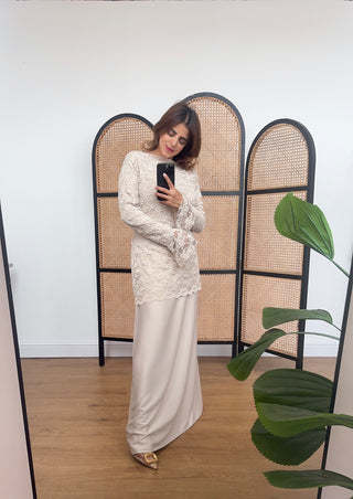 Beige lace dress- valentina