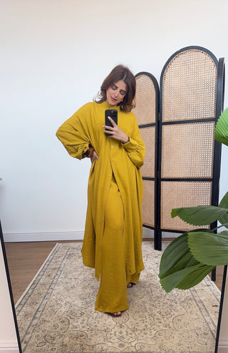 Mustard two piece dress set- taya - Fash Focused