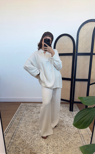 Cream ease coord set - iana - Fash Focused