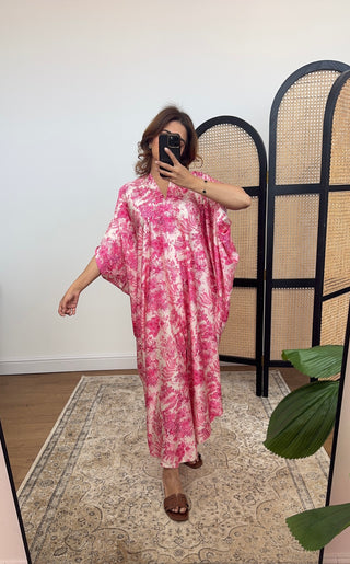 Diya dress printed pink (upto plus) - Fash Focused
