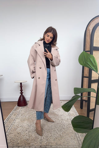Beige collar coat- fina