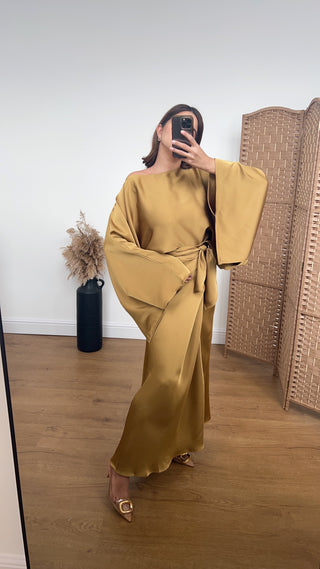 Renata wrap dress gold