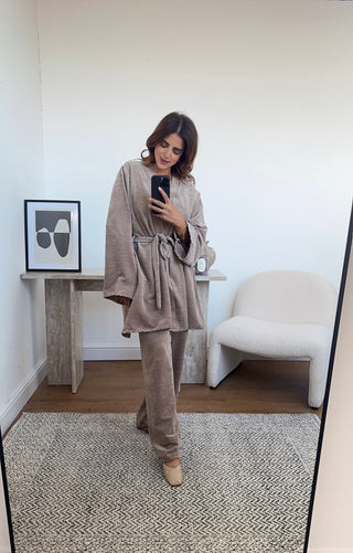Beige long velvet coord - Amy - Fash Focused