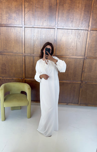 Cream embroidered dress- saria