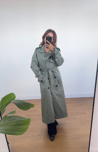 sage trench coat- ziya - Fash Focused