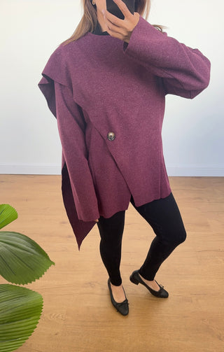 Wine scarf jacket - enve - Fash Focused