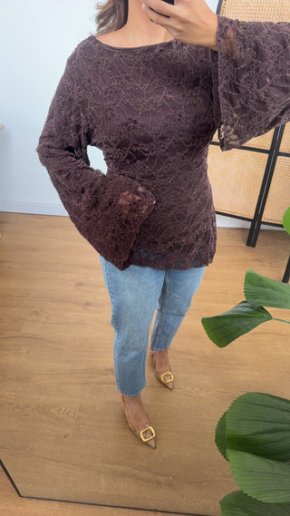 Coco lace assymetric top- Lana