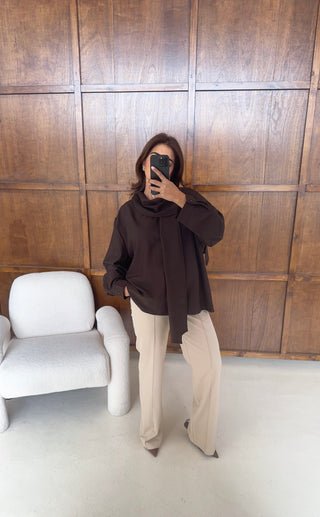 Coco scarf attached top- ayla
