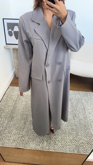 Grey longline blazer - Aria - Fash Focused
