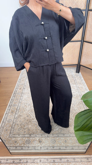 Black leaf flow coord- fifi