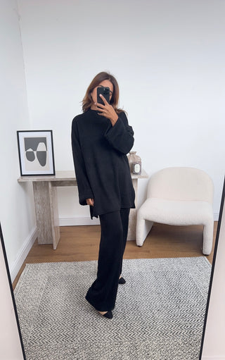 black basic knit coord- leila - Fash Focused