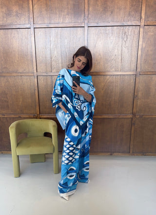 Blue mosaic printed coord- serafina
