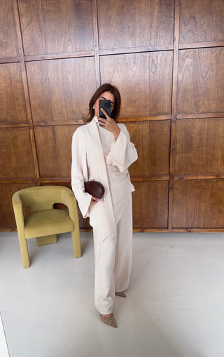 Cream high neck wrap coord - kani - Fash Focused