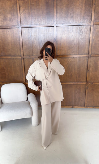 Cream blazer coord set- gaida