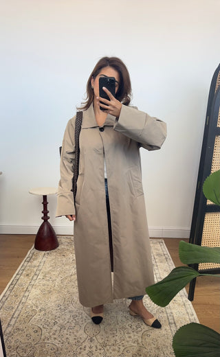 Taupe trench coat- zoya
