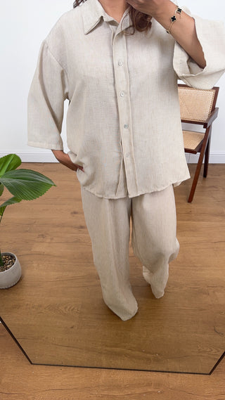 Cream half sleeve Coord -inai - Fash Focused