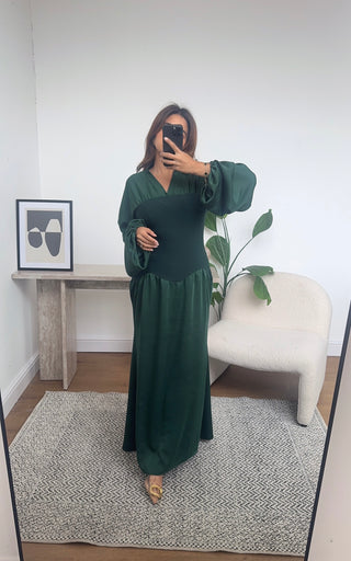 Emerald long sleeve dress- bou