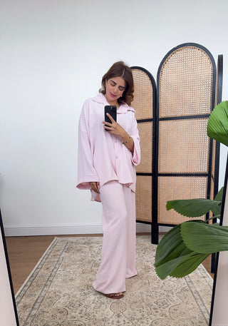Pink stripe button coord-julia - Fash Focused