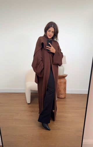 Aleah cardigan with scarf in coco - Fash Focused