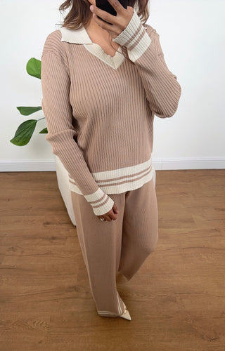 nude knit coord- nevin - Fash Focused