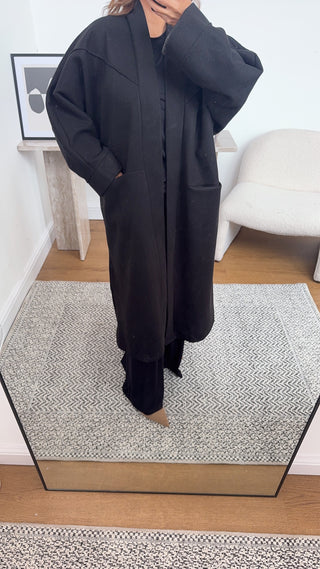 Black coat with pockets - shaynia - Fash Focused