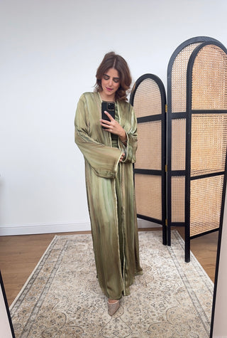Olive two piece kimono set- heli - Fash Focused