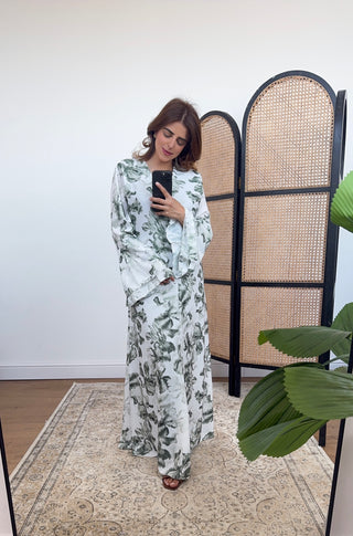 Olive floral printed dress- hana - Fash Focused