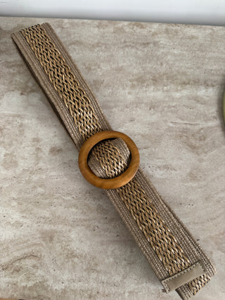 Brown Sahara weave stretch belt