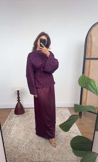 Burgandy skirt coord- fia - Fash Focused