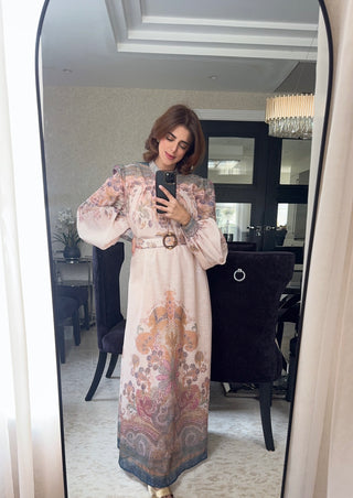 Cream paisley dress- nadine - Fash Focused