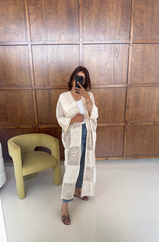 Cream crochet cardigan - Florence