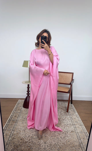 Pink Shimmer butterfly kaftan- velora - Fash Focused