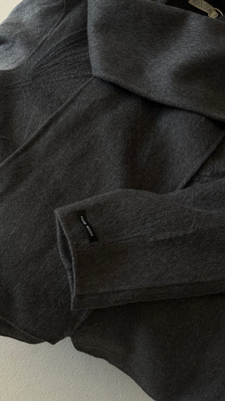 Cashmere blend grey coat with scarf - Elsa - Fash Focused