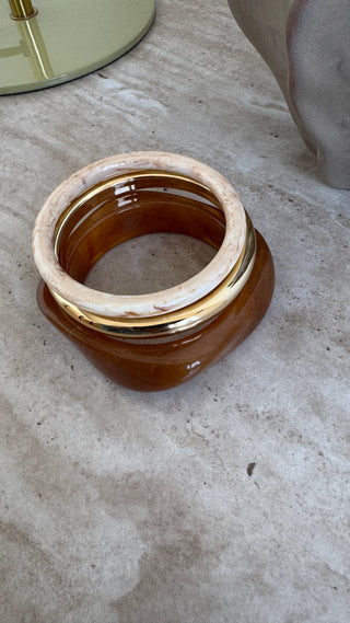 Aurelia bangle set brown - Fash Focused