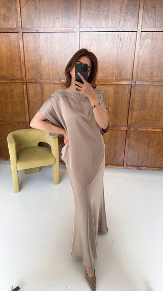 Taupe luxe skirt coord- diana - Fash Focused