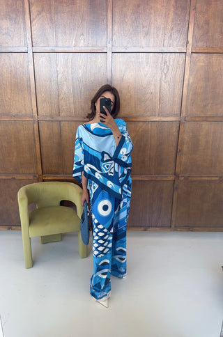 Blue mosaic printed coord- serafina