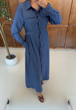 Denim look shirt dress - dari - Fash Focused