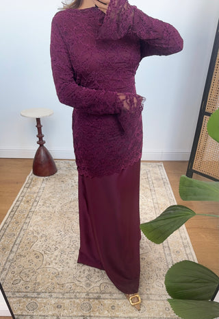 Plum lace dress- valentina
