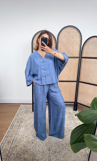 Blue leaf flow coord- fifi