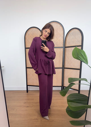 Plum bow coord- amara