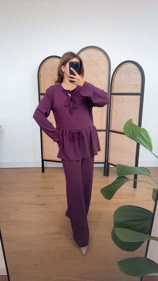 Plum bow coord- amara