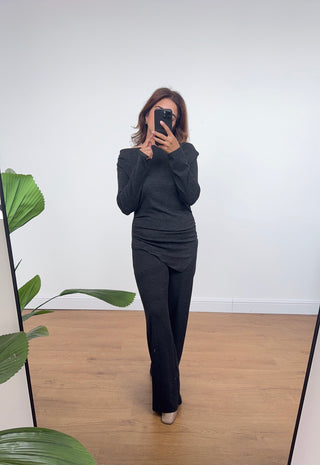 black basic loungewear coord - Verity - Fash Focused