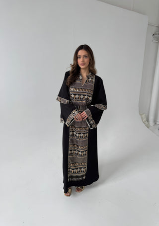 Black/ gold embellished kaftan - filal - Fash Focused