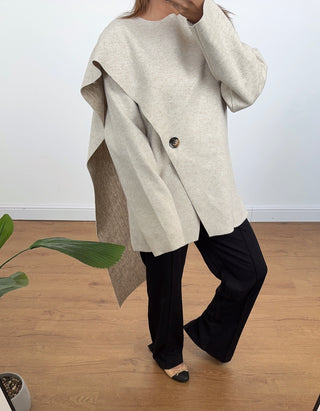 Cream scarf jacket - enve - Fash Focused