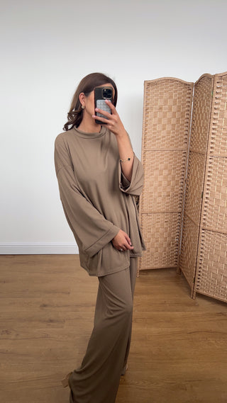 Lina coord in brown (upto plus size)