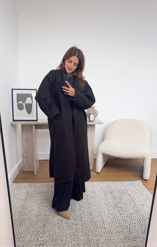 Black coat with pockets - shaynia - Fash Focused