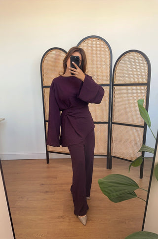 Plum twist tie back coord- riva