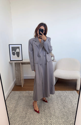 Grey longline blazer - Aria - Fash Focused