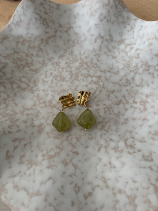 Green stone earrings - Fash Focused
