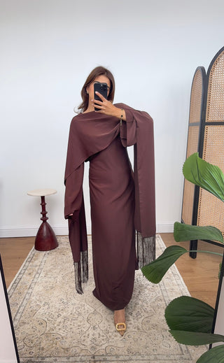 Coco fringe cape dress- elara